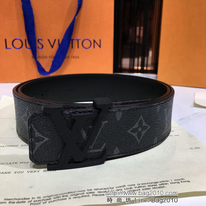 路易威登LV LV INITIALES 雙面腰帶 暗色釕金搭扣 小牛皮男款腰帶  xfp1112